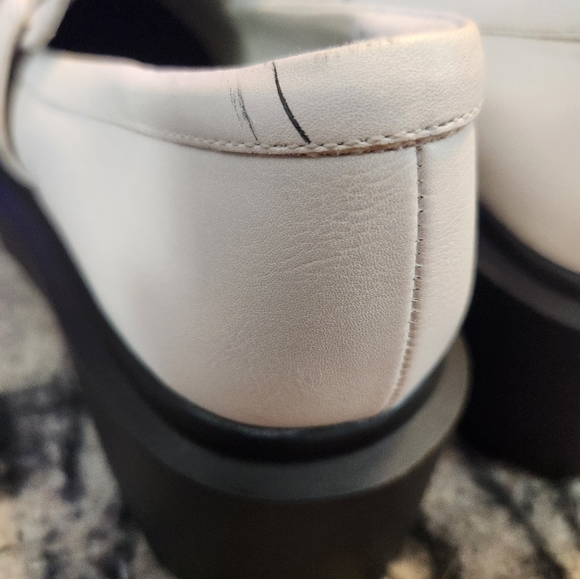 Wild Fable Shoes Womens 9 Platform Loafer White Faux Leather Casual Comfort - Picture 11 of 14